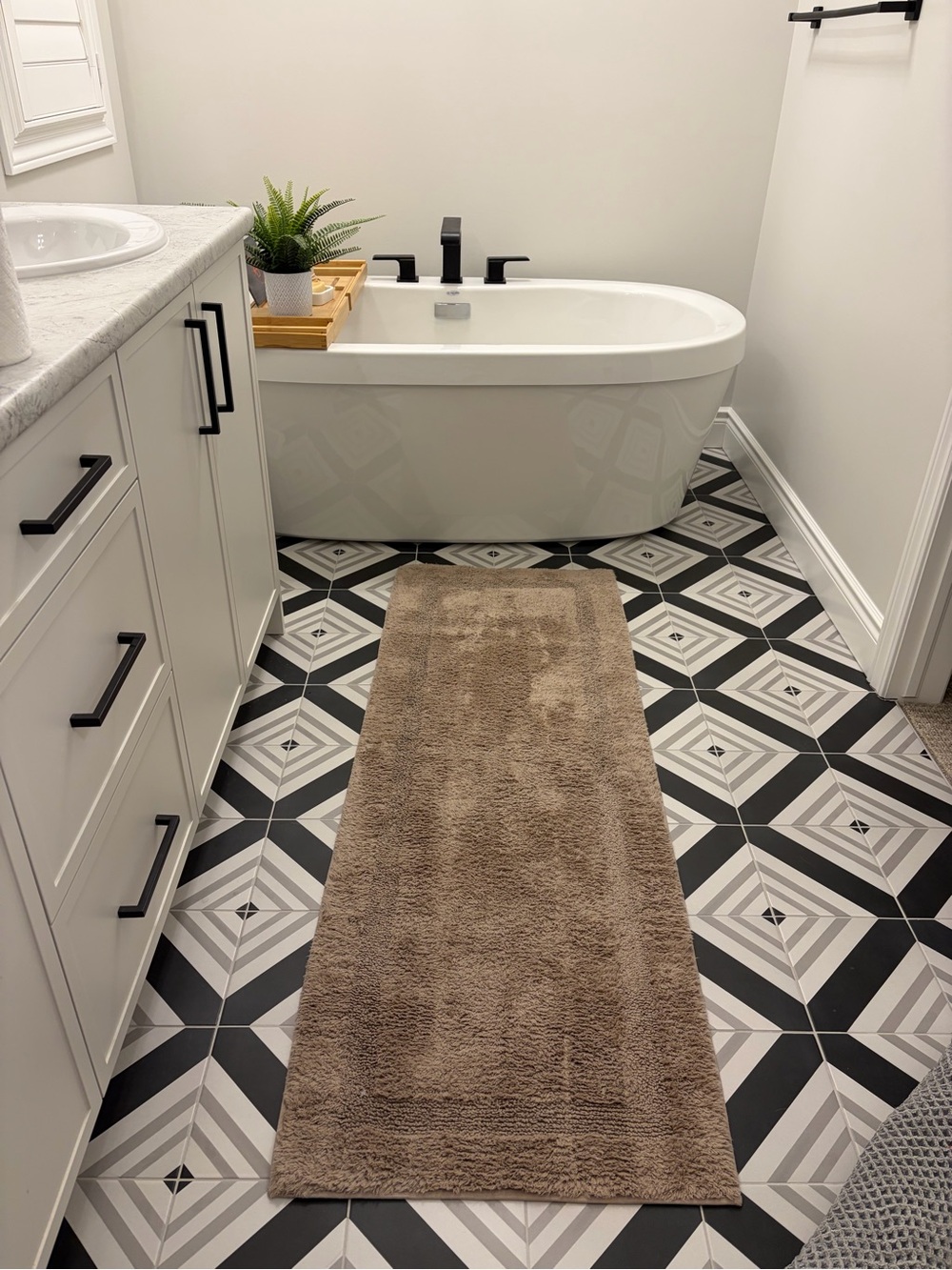 Nautica Taupe Bath Runner Rug